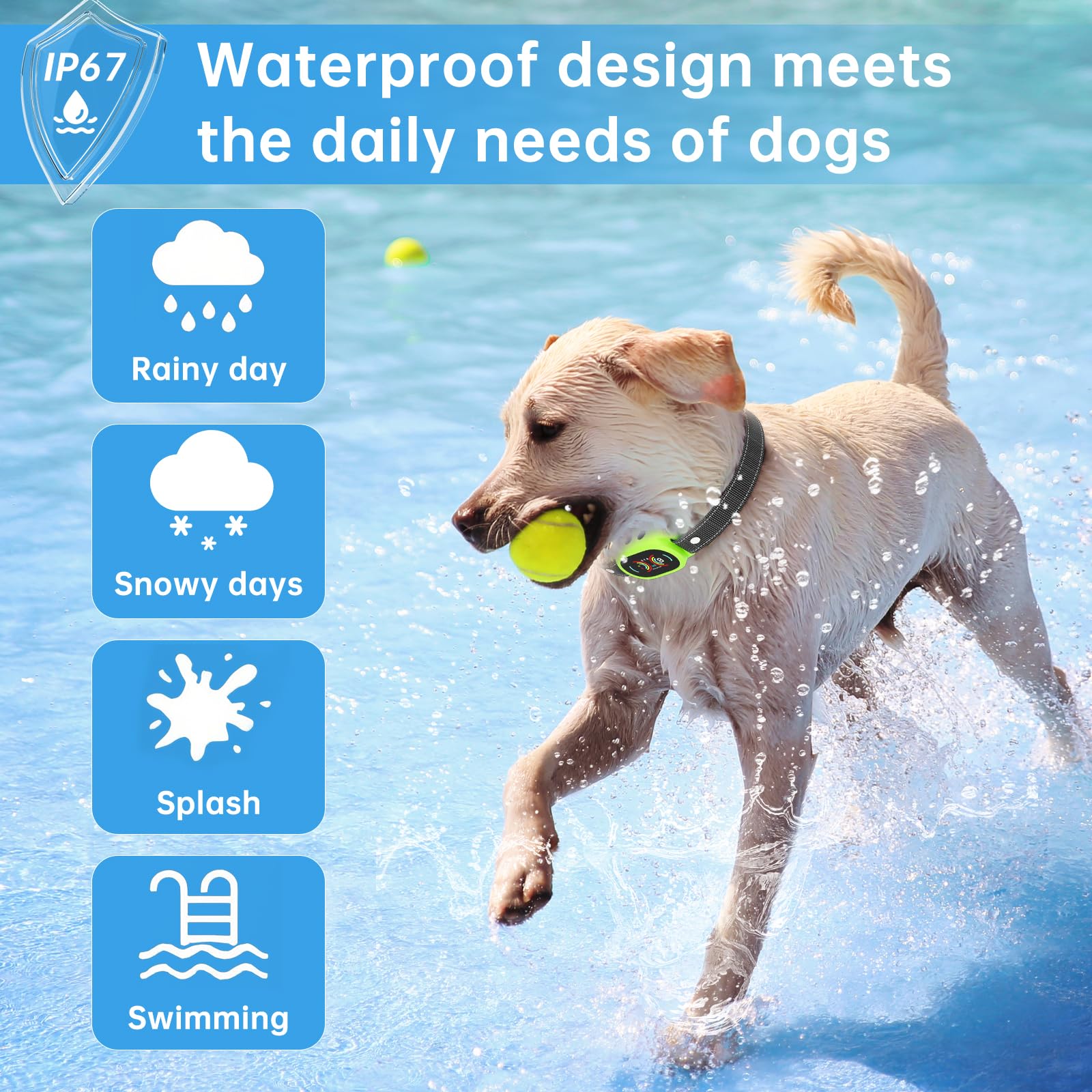 Smoothway Dog Bark Collar, Smart Anti False Triggering Ai Chip, Ip67 Waterproof Rechargeable Anti Bark Collar With Adjustable Se